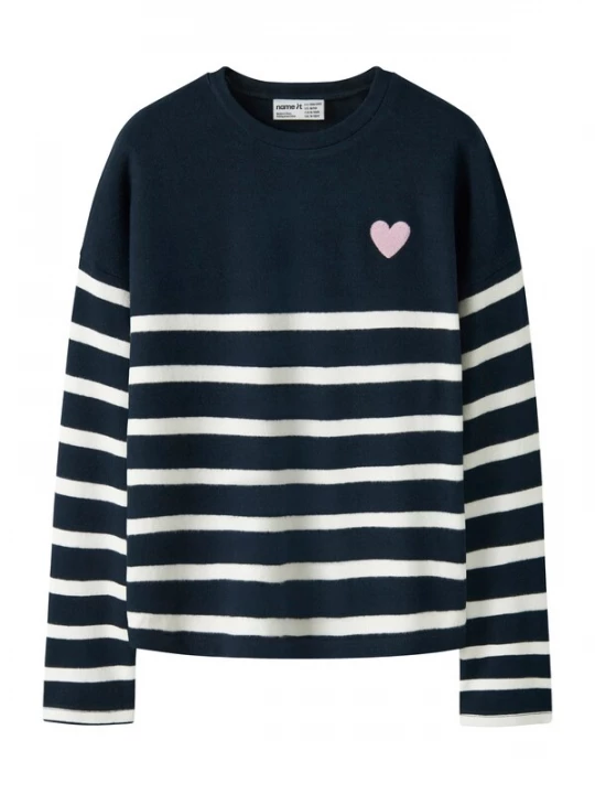 Foto van product NAME IT Trui 'NKFLine' donkerblauw / wit