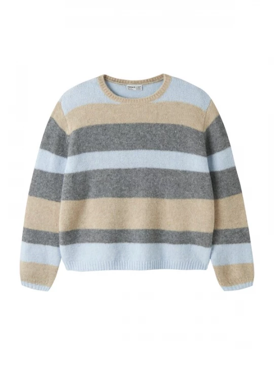 Foto van product NAME IT Trui 'NKFLUCI' donkerbeige / pastelblauw / grafiet