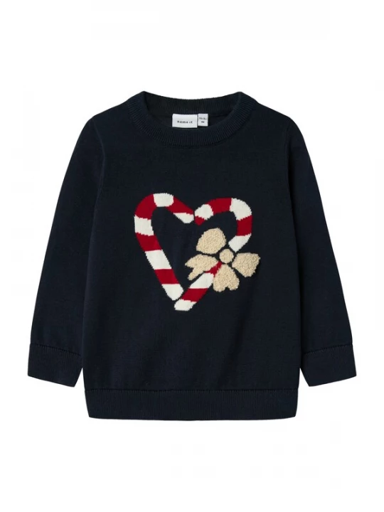 Foto van product NAME IT Trui 'NMFReamo' beige / navy / karmijnrood / offwhite