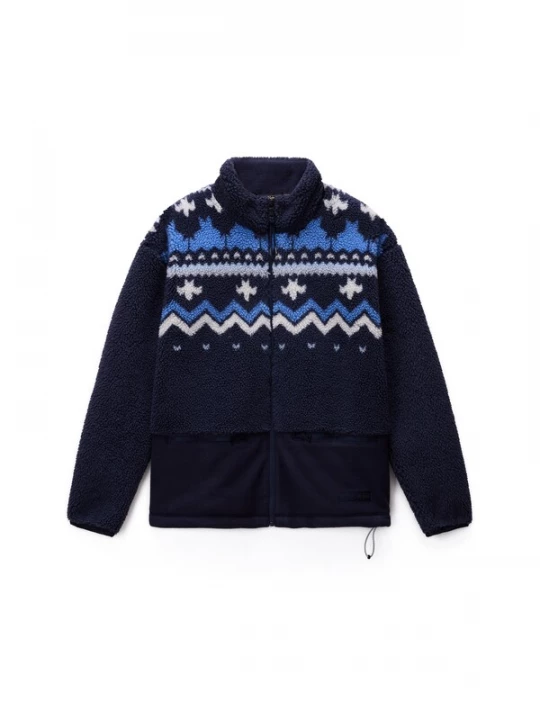 Foto van product NAPAPIJRI Fleece jas 'T-Ansei' navy / blauw denim / wit