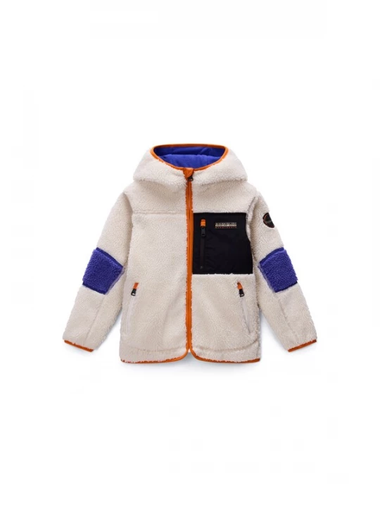 Foto van product NAPAPIJRI Fleece jas 'Yupik' ecru / donkerblauw / zwart