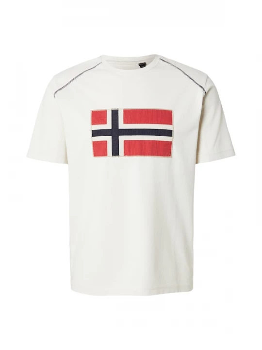 Foto van product NAPAPIJRI Shirt 'S-REFLECT' beige / lichtrood / zwart / wit