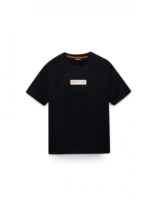 Foto van product NAPAPIJRI Shirt 'S-Sol' abrikoos / zwart / wit