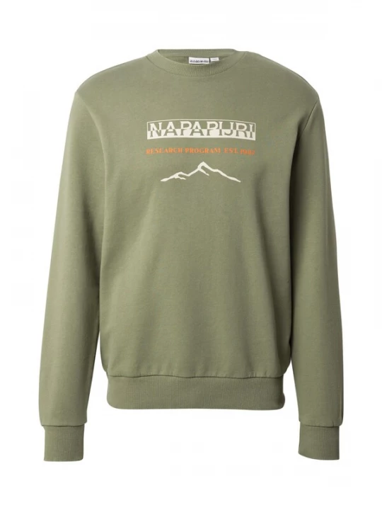Foto van product NAPAPIJRI Sweatshirt 'BANEM' olijfgroen / oranje / offwhite