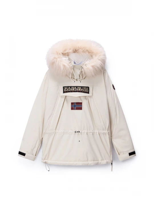 Foto van product NAPAPIJRI Winterjas 'Skidoo 2.0' beige / lichtbeige / bourgogne / zwart