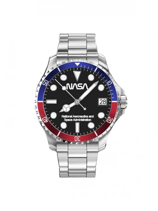 Foto van product NASA Digitaal horloge 'Statement' navy / bloedrood / zilver