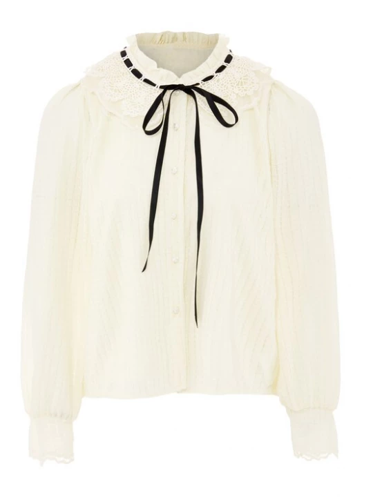 Foto van product nascita Blouse zwart / wolwit