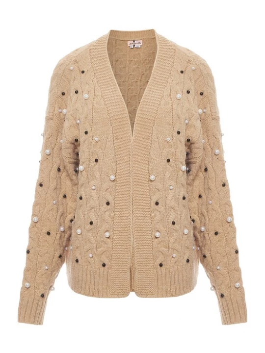 Foto van product nascita Gebreid vest beige / zwart / parelwit
