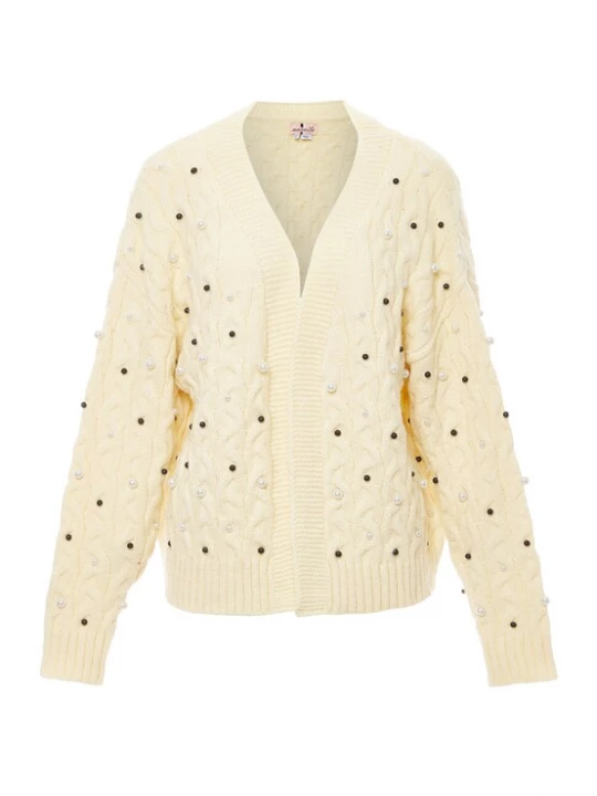 Foto van product nascita Gebreid vest zwart / wit / wolwit