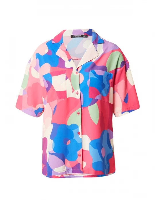 Foto van product Nasty Gal Blouse blauw / lichtgroen / lila / pink / rosé