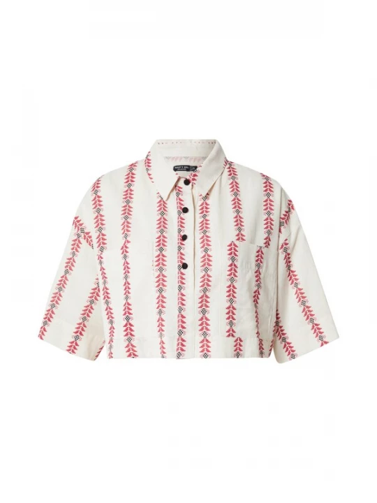 Foto van product Nasty Gal Blouse crème / cranberry / zwart