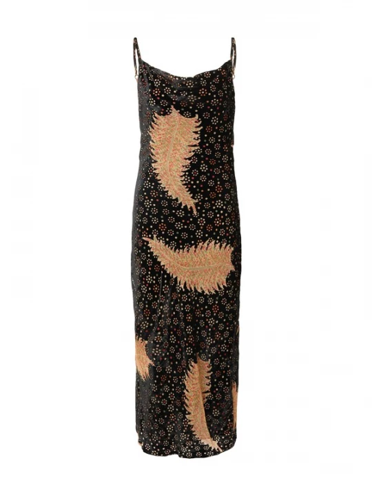 Foto van product Nasty Gal Jurk donkerbeige / groen / lichtrood / zwart
