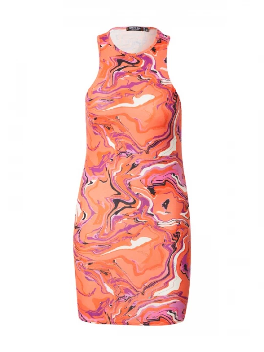Foto van product Nasty Gal Jurk donkerlila / oranje / lichtroze / zwart / wit