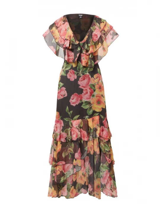 Foto van product Nasty Gal Jurk goudgeel / groen / rosa / zwart