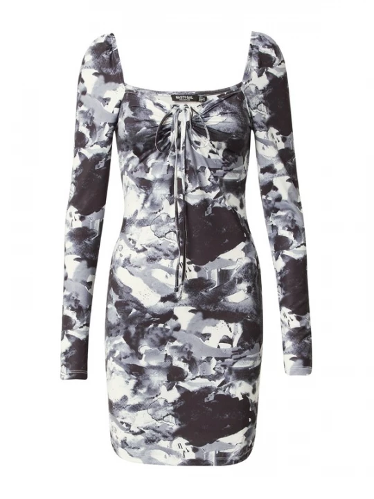 Foto van product Nasty Gal Jurk grijs / zwart / wit