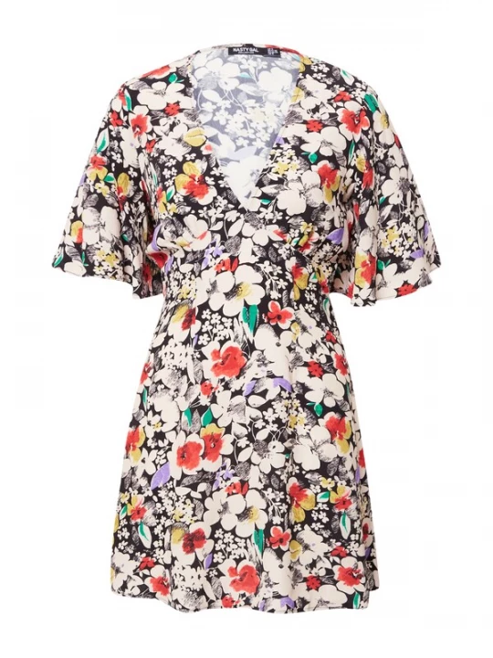 Foto van product Nasty Gal Jurk jade groen / rood / zwart / wit