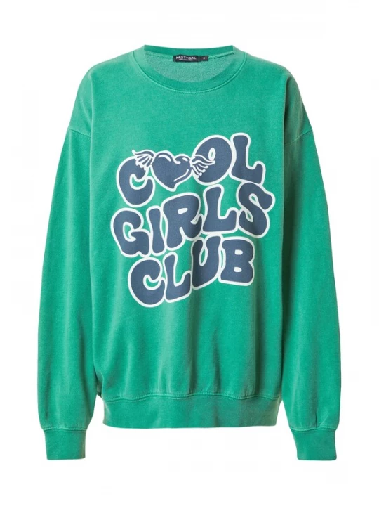 Foto van product Nasty Gal Sweatshirt 'Cool Girls Club' jade groen / donkergroen / wit