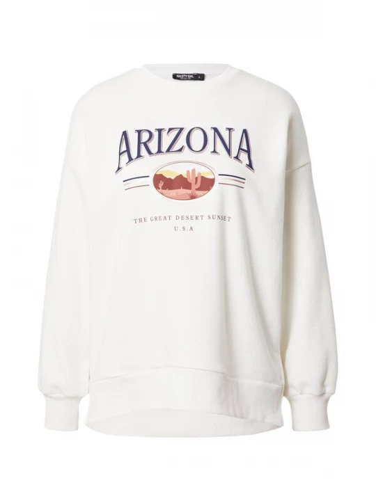 Foto van product Nasty Gal Sweatshirt ecru / blauw / pasteelgeel / oudroze / bourgogne