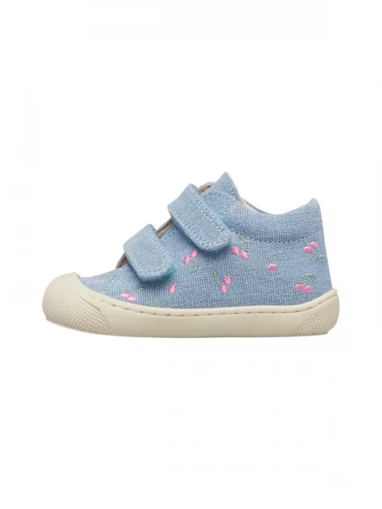 Foto van product NATURINO Sneakers 'COCOON VL EMBR.CHERRY' beige / blauw / rosa