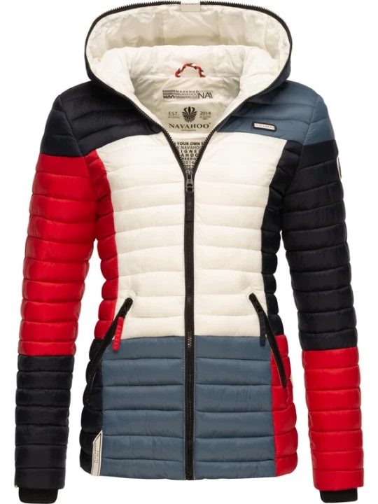 Foto van product NAVAHOO Tussenjas 'Multikulti' duifblauw / rood / zwart / wit