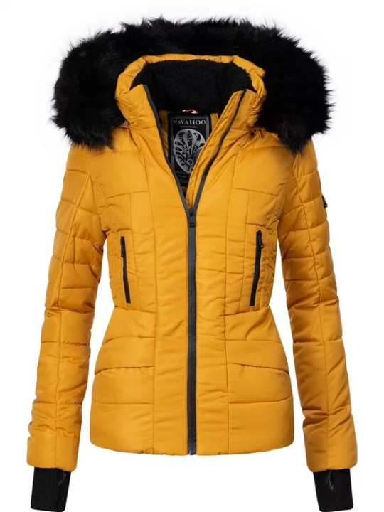 Foto van product NAVAHOO Winterjas 'Adele' safraan / zwart