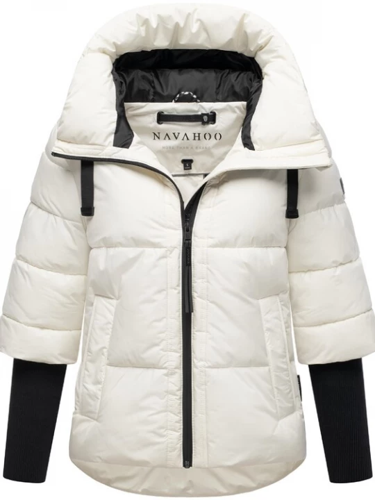 Foto van product NAVAHOO Winterjas 'Lotusherz XIV' zwart / offwhite