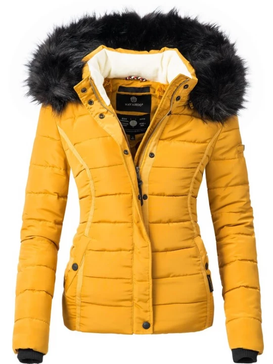 Foto van product NAVAHOO Winterjas 'Miamor' goudgeel / zwart