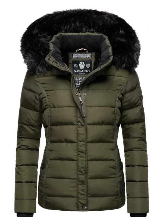 Foto van product NAVAHOO Winterjas 'Miamor' olijfgroen / zwart