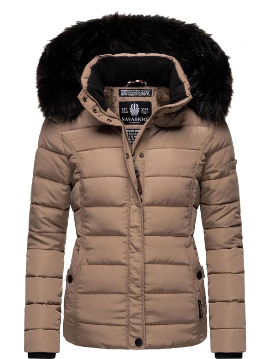 Foto van product NAVAHOO Winterjas 'Miamor' taupe / zwart