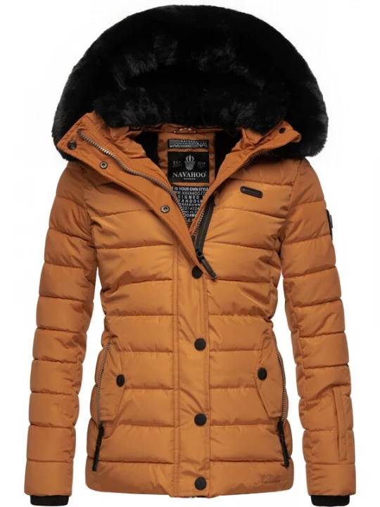 Foto van product NAVAHOO Winterjas 'Milianaa' donkergeel / zwart