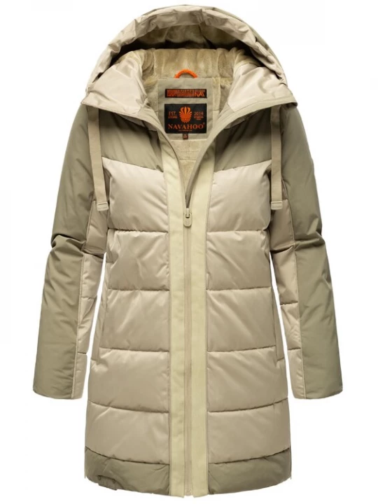 Foto van product NAVAHOO Winterjas 'Samtkätzchen' beige / donkerbeige
