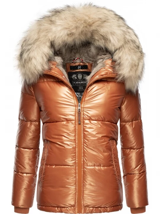 Foto van product NAVAHOO Winterjas 'Tikunaa' beige gemêleerd / brons