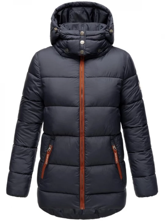 Foto van product NAVAHOO Winterjas 'Wattewölkchen' navy / kastanjebruin / wit