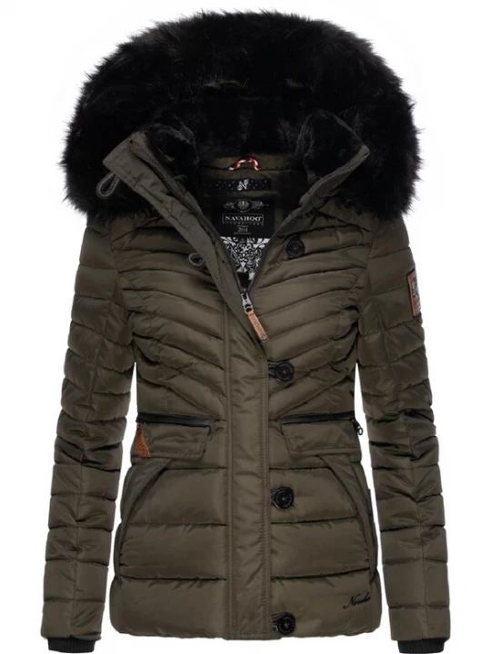 Foto van product NAVAHOO Winterjas 'Wisteriaa' bruin / kaki / zwart