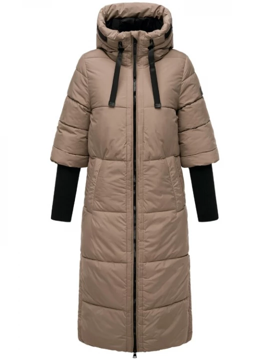Foto van product NAVAHOO Wintermantel 'Ciao Miau XIV' donkerbeige / zwart
