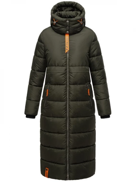 Foto van product NAVAHOO Wintermantel donkergroen / donkeroranje