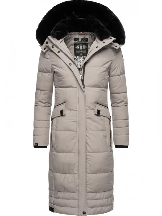 Foto van product NAVAHOO Wintermantel 'Fahmiyaa' stone grey / zwart / wit