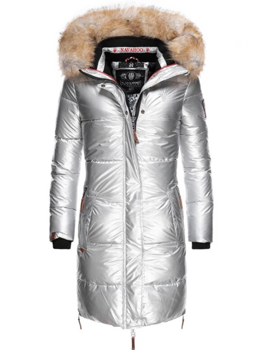 Foto van product NAVAHOO Wintermantel 'Halina' lichtbruin / zwart / zilver
