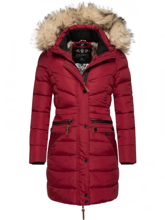 Foto van product NAVAHOO Wintermantel 'Paula' beige / donkergrijs / donkerrood