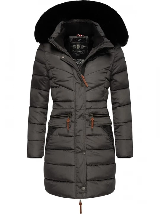 Foto van product NAVAHOO Wintermantel 'Paula' roestbruin / antraciet / zwart