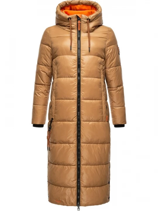 Foto van product NAVAHOO Wintermantel 'Schmuseengel' camel / oranje / zwart