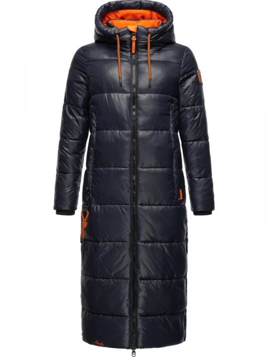 Foto van product NAVAHOO Wintermantel 'Schmuseengel' navy / oranje / zwart / wit