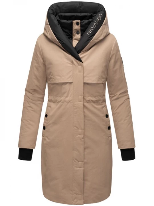 Foto van product NAVAHOO Wintermantel 'Snowelf' beige / zwart
