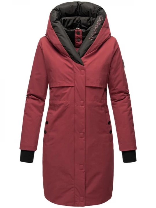 Foto van product NAVAHOO Wintermantel 'Snowelf' karmijnrood / zwart
