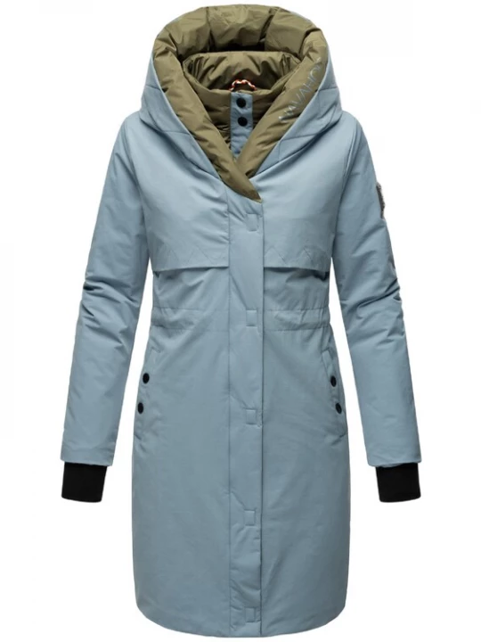 Foto van product NAVAHOO Wintermantel 'Snowelf' smoky blue / donkergroen / zwart