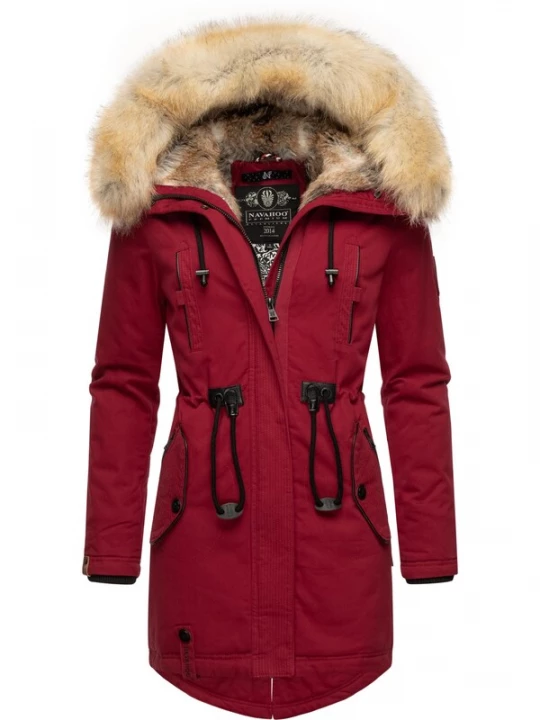 Foto van product NAVAHOO Winterparka 'Bombii' beige / karmijnrood / zwart