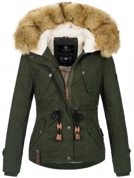 Foto van product NAVAHOO Winterparka 'Pearl' chamois / donkergroen