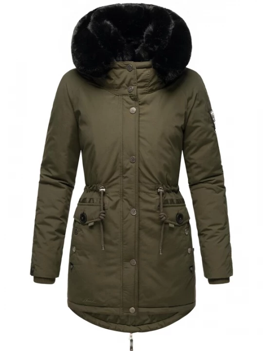 Foto van product NAVAHOO Winterparka 'Sweety Deluxe' kaki / zwart