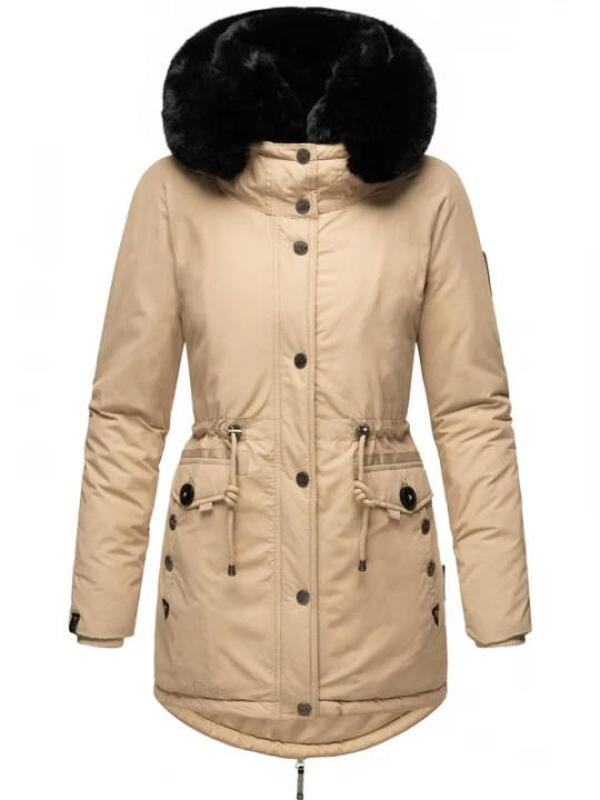 Foto van product NAVAHOO Winterparka 'Sweety Deluxe' taupe / zwart
