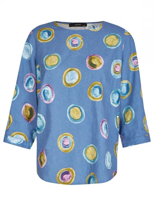 Foto van product Navigazione Blouse smoky blue / olijfgroen / bessen / wit